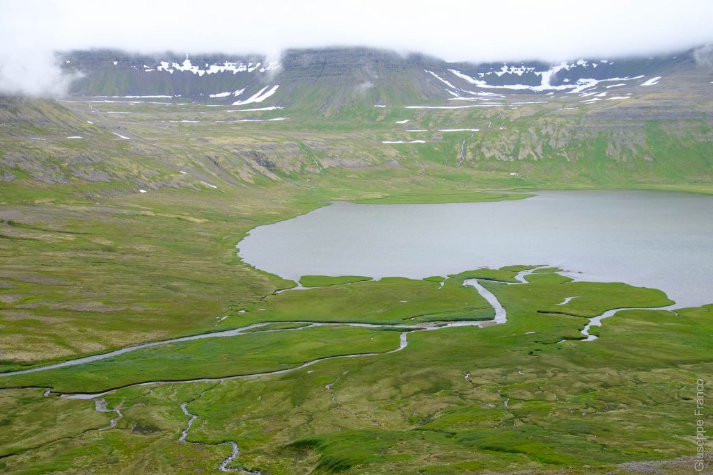 Nordstrandir - Iceland - Day4. Arriving in Glúmsstaðir, the camp is on the up left corner of the lake.